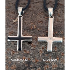 Kiss of Leather Cross Pendant 925 Sterling Silver No. 332, Sterling Silver, No Gemstone