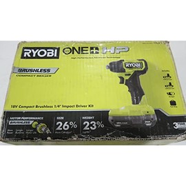 RYOBI ONE+ HP 18V Brushless Cordless 1/4 in. Impact Driver with (2) 1.5 Ah Battery, charger and bag