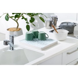 Anesty HO1950 Diatomaceous Earth Drainer, White, Approx. Width 11.8 x Depth 9.8 x Height 1.0 inches (30 x 25 x 2.5 cm), Karari Drainer, Absorbent, Simple, Compact