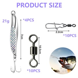 24 Pcs Metal Sea Spinners Lures With, Sea Fishing Lures