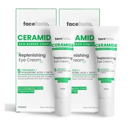 Face Facts Ceramide Replenishing Eye Cream with Oats and Hyaluronic Acid Reduces Puffiness and Dark Circles 2x15ml – Bundled by Smart Cutie
