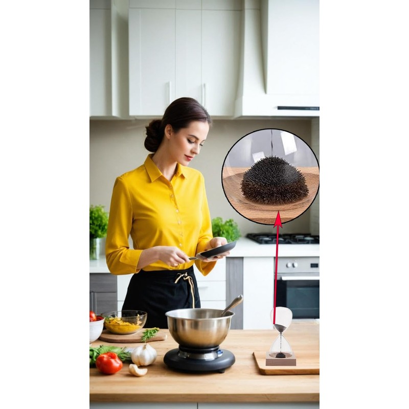 Magnet Hand-Blown Artisanal Sand Timer, Elegance for Your Desk -