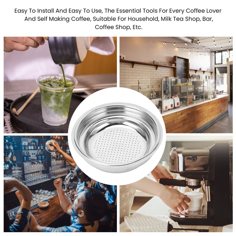 3pcs Stainless Steel Coffee Filter 51mm Pressurized Filter Basket Reusable