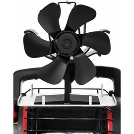 TITECK Wood Stove Fan Heat Powered: Fireplace Fan with Bracket Tray Fixed on Propane Heater - 6 Blades Thermal Fan for Log/Electric Wood Stove Burner Hot Tent Camping/Picnics/Indoor Use