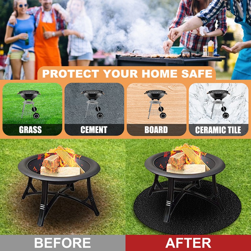 Fire Pit Mat Under Grill Mat Round Grill Mat Outdoor