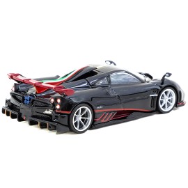 DCD Pagani Imola Nero Oro Black Metallic with Italian Flag Stripes "Global64" Series 1/64 Diecast Model by Tarmac Works