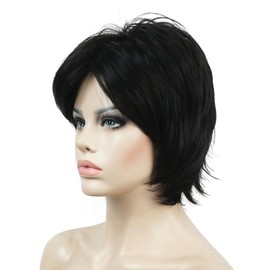 Lydell Short Layered Shaggy Full Synthetic Wig Wigs Natural black