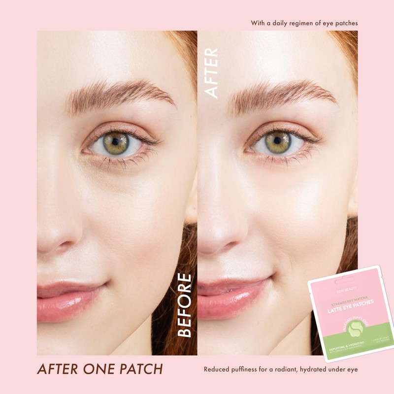 ESW Beauty Strawberry Matcha Latte Under Eye Patches – Depuffing