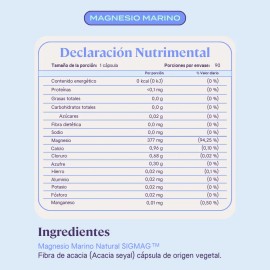Fit Magnesio Marino Cápsulas Suministro Meses Alta Biodisponibilidad Aditivos Distintivo Simag Extraído Mediterráneo Francés