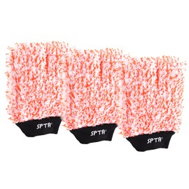 SPTA Microfiber Car Wash Mitt, 3Pcs Car Sponge Glove Wrapped in Soft, Plush Fiber Cloth Material, Safe Washing with Any Car Soap, Bucket, Foam Gun, Foam Cannon, Other Cleaning Supplies -MFICWMT