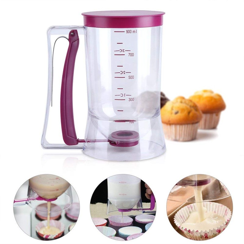 900 ml Cupcake Pancake Dough Dispenser Manual Mix Pastry Jug
