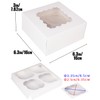 Gcardist Automatic Popup 4 Cupcake Boxes with Window White Pack