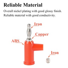 4 mm Banana Plug for Speakers, Banana Connector Jack Banana Screw Head Lantern Plug, HiFi Stereo Systems, Speaker Cable, Amplifier Accessories (4 Pack - Yellow)