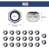 Quacc 20pcs M6 Nyloc Steel Nuts, Nylon Locknuts for Fastener,