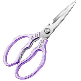 AWinjoy Kitchen Scissors, Sharp Kitchen Shears Dishwasher Safe Heavy Duty,Purple Kitchen Accessories Cooking Shears for Kitchen Meat Chicken Fish Poultry Herb Bread (Purple))
