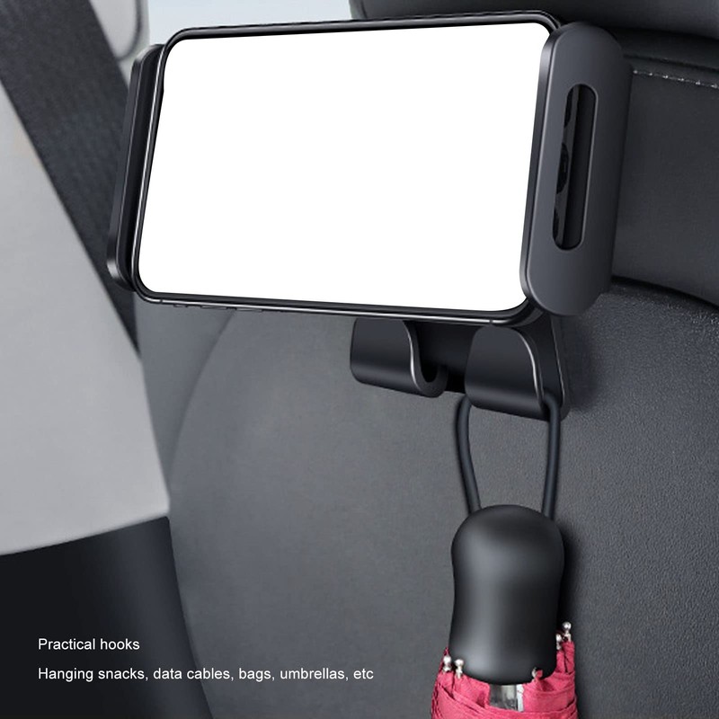 FOLOSAFENAR Car Headrest Mount Quick Disassembly Black High Strength Double