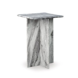 Signature Design by Ashley Keithwell Contemporary Marble Top Accent Table, Gray