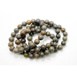 Perfect Gems Natural Brown Jasper Smooth Round Gemstone Beads Energy Healing Bracelet PGB65