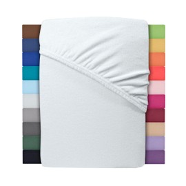 Winter Fitted Sheet, Colourful Thermal Fleece, Fitted Sheet, Bed Sheet in Many Sizes and Colours (90 x 190 cm - 100 x 200 cm, White)