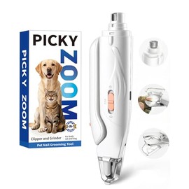 2-in-1 Dog & Cat Nail Clippers and Grinder with Light – Upgraded Safety Guard to Avoid Overcutting, Sharp Blade, Painless Quiet Pet Nail Claw Trimmers, Professional Grooming Tool for Large Small Pets