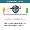 DMWD 5pcs 16mm Latching Metal Push Button Switch High Round
