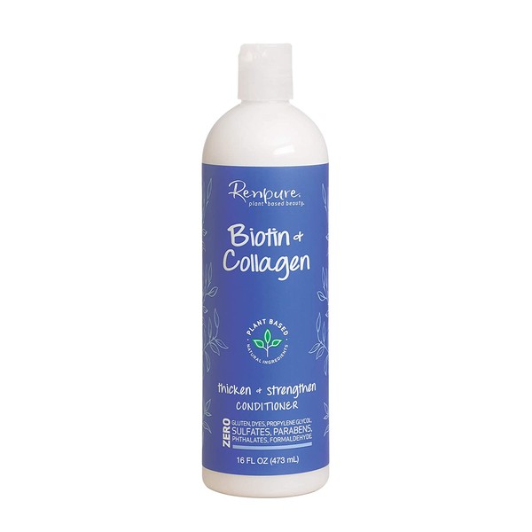Renpure Plant-Based Beauty Biotin & Collagen Thicken + Strengthen Conditioner, 16 Fluid Ounce
