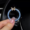 3leavtrees Bling Ring Emblem Car Accessories - Rhinestone Crystal Ring
