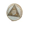 14 Year AA Medallion Opulent Pearl Tri-Plate Sobriety Chip