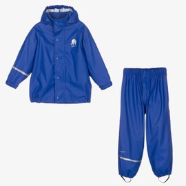 CeLaVi Very high-quality two-piece, wind- and waterproof rain suit in many colours (Celavi Zweiteiliger Regenanzug in Vielen Farben) - blue Plain, size: 90