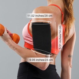 KFHENSOMR 2pcs Arm Bands Workout Adjustable Arm Trimmers for Women Arm Fat Reducer Bands Sauna Sweat Arm Shaper Bands Compression Sleeve Toner Sleeves for Sports Workout (Size L & Xl)