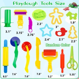 Play Dough Tools Set for Kids 30 PCS Playdough Toys Accessories with Dough Molds Cutters Extruder Scissors for Girls Boys