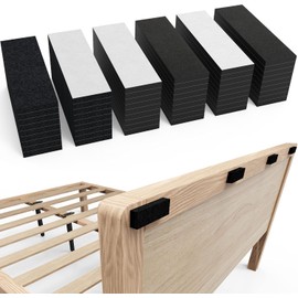 54 PCS Felt Furniture Pads,18pcs Felt Pads+36pcs EVA Foam,Anti-Vibration Soundproof Pads for Bed Frame/Headboard Furniture Protectors,Self Adhesive Furniture Pads for Chair Legs Table Legs(Black)