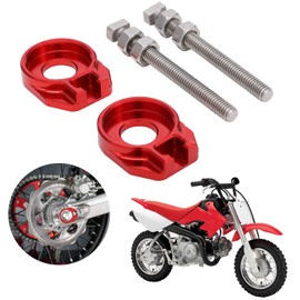 JFG RACING Motorcycle 2pcs 12mm Chain Adjuster Tensioner CNC Universal for CRF50F CRF100F CRF110F XR50R XR100 CRF XR KLX TTR 50-125cc Dirt Pit Bike Mini Bike Replace 95014-10010 Red