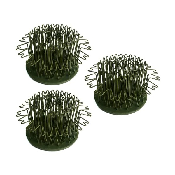 Floral Genius Set of 2 - 3-1/2" Original Blue Ribbon Metal Round Hairpin Holder | Flower Frog Kenzan for Fresh, Dried & Artifical Flowers | Flexible Rust-Free Brass Pins for Easy Arranging | USA Made