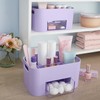 STORi Bliss Lilac Purple Makeup Organizer for Countertop, Divided Bathroom