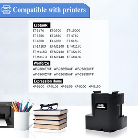 T04D1 Ink Maintenance Box C13T04D100 Compatible with Expression Home XP 5100 5105 5150 WorkForce WF 2860 2865 EcoTank ET 4750 3750 3700 M3180 M3170 M3140 M312170 M2140 M1180 Printer Ink Box (2-Packs)