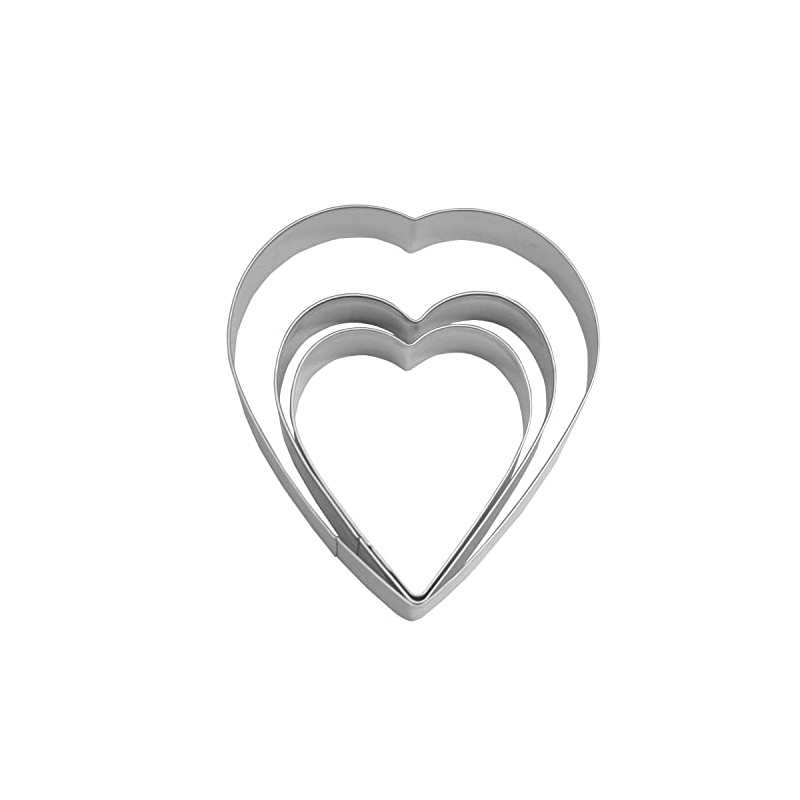 Heart Cookie Cutter Set - 5.2”,4.1”,3.5” - 3 Piece -