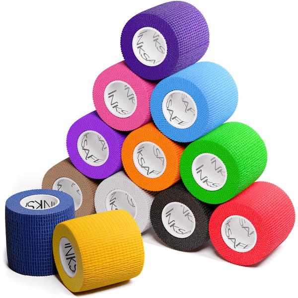 Inksafe Assorted Colours Self Adherent Cohesive Bandages 5cm x 4.5m