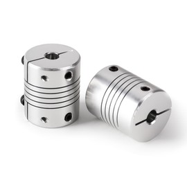 Sinoblu 2 Pieces 6.35mm to 10mm Stepper Motor Shaft Coupling 30mm Length 25mm Diameter Shaft Coupler Aluminum Alloy Joint Connector for 3D Printer CNC Machine DIY Encoder