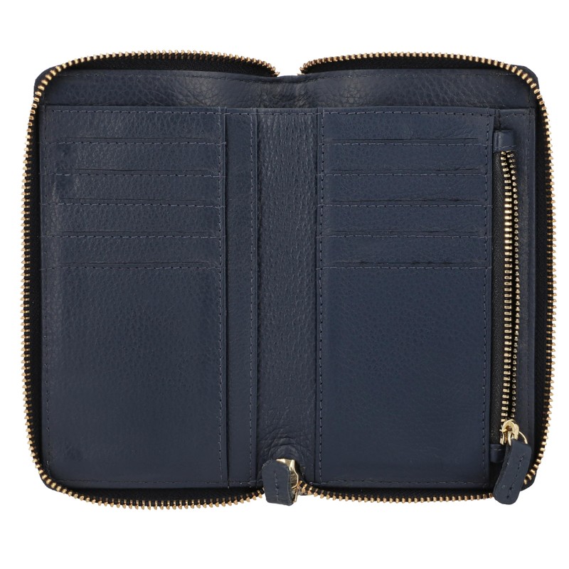 Gusti Cornelio Women's Leather Wallet Blue Leather, blue, Classic