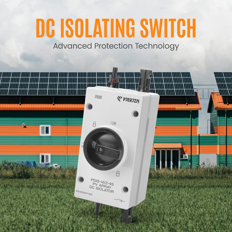 Pjerjzn Solar Panel Disconnect Switch 32Amps 1200V 4P DC Isolator