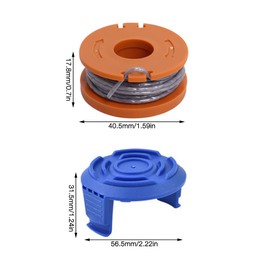 Gobesty Strimmer Spool, Compatible with Macallister MGTP 18 Li Trimmer Line, WX150 Spool and Line Replacement for Strimmer Wire (6 Spools + 1Cover)