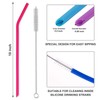 Tifanso 8 Pack Reusable Regular Size Silicone Drinking Straws with
