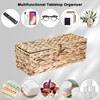 Sumnacon Wicker Storage Basket with Lid Rectangle Wicker Basket with