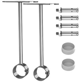 Aopin Closet Rod Brackets 32mm / 1-1/4" Curtain Rod Ceiling-Mount Brackets Rod End Supports Flange Rod Holder Brackets Stainless Steel Brushed Finish, Polished End Supports Brackets with Screws 2 Pcs