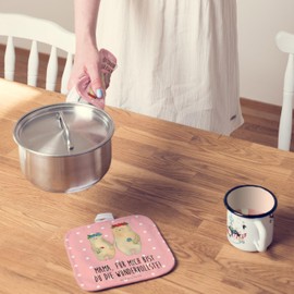 Mr. & Mrs. Panda Set of 2 Pot Holders Bears with Flower Wreath - Gift, Beautiful Pot Holders, Brother, Mum, Prototype, Grandpa, Favourite Mum, Grandma, Pot Holder