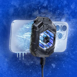 Sanwa Direct 400-CLN035 Smartphone Cooler, Peltier Element, 19W Output, Clip Fixed, USB-C PD Power, Tripod Compatible, Lightweight, Smartphone Cooling Fan