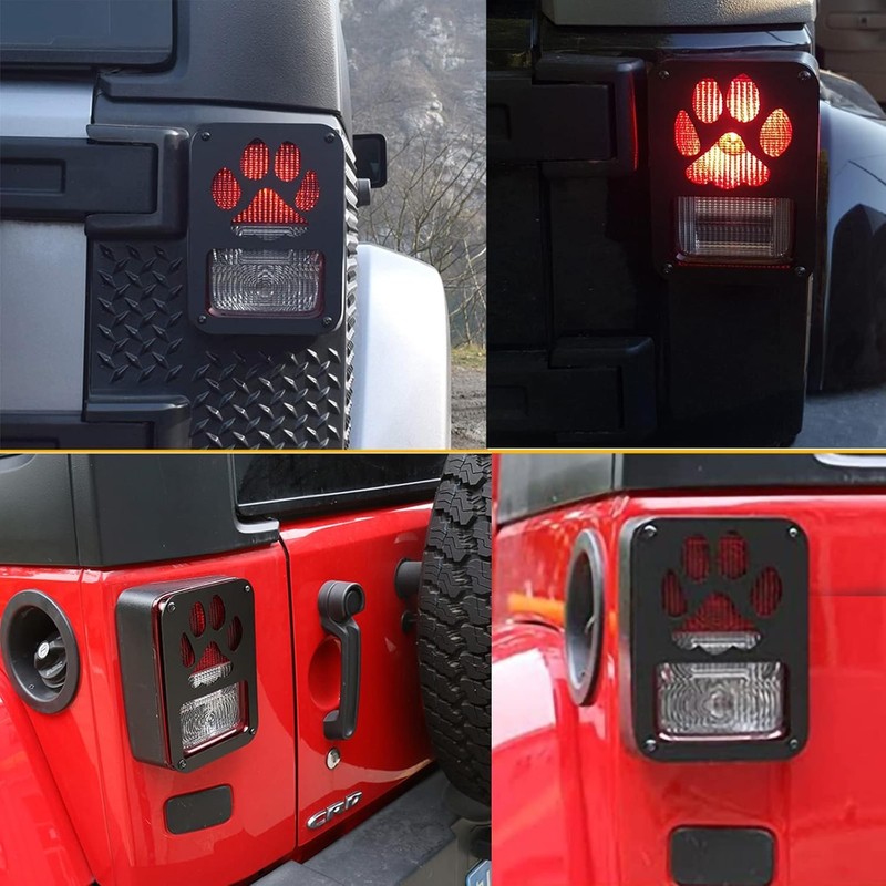 Tail Light Cover Dog Paw Aluminum Alloy Covers Guards Compatible