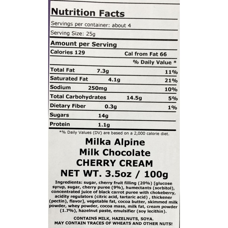 Milka Cherry Cream Chocolate Bar 100g (10-pack)