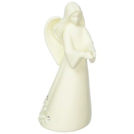 Foundations Angel with Prayer Porcelain Cardholder Figurine, 4.5”, White
